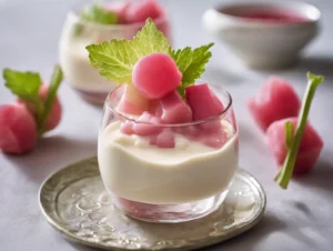 Read more about the article But­ter­milch­mousse mit Rhabarberkompott